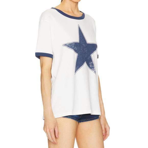 NEW DAYDREAMER classic star oversized ringer tee top in vintage white - Picture 2 of 3